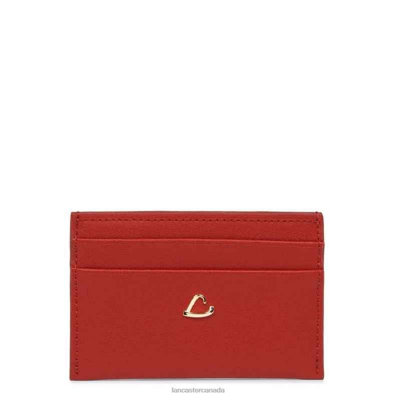 Women Card Holder City Philos 4J6H4701 Accessory Rouge Lancaster Paris