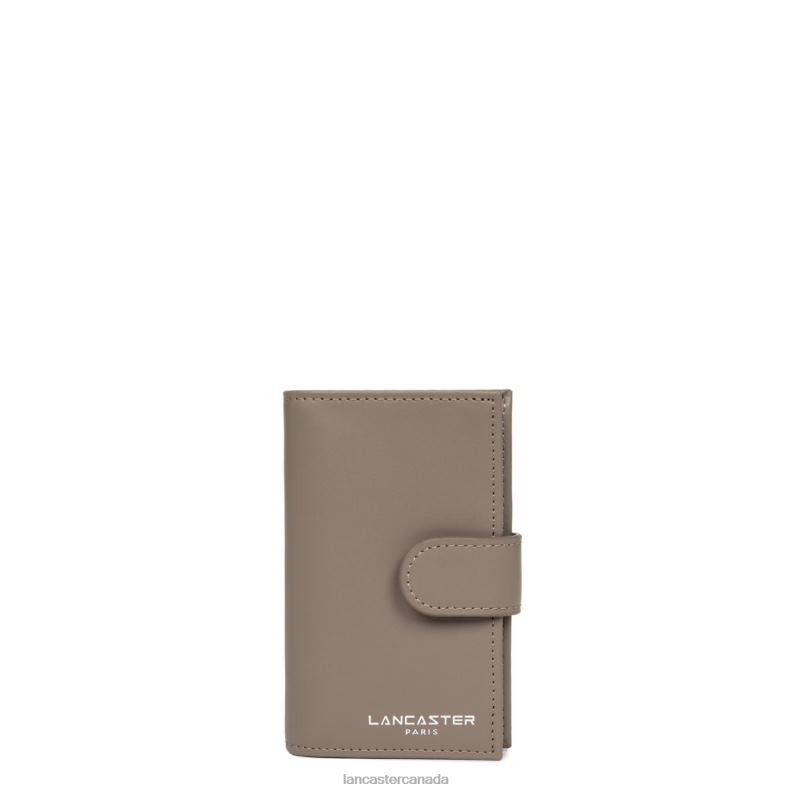 Women Card Holder Smooth 4J6H4779 Accessory Taupe Lancaster Paris