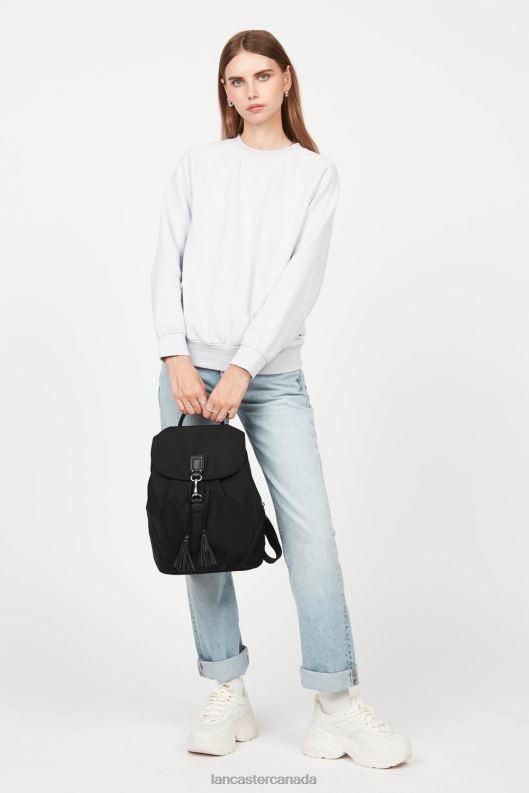 Women Backpack Basic Pompon 4J6H4583 Bag Noir Lancaster Paris