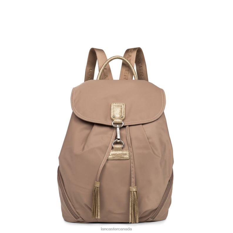 Women Backpack Basic Pompon 4J6H4585 Bag Nude-Champagne Lancaster Paris