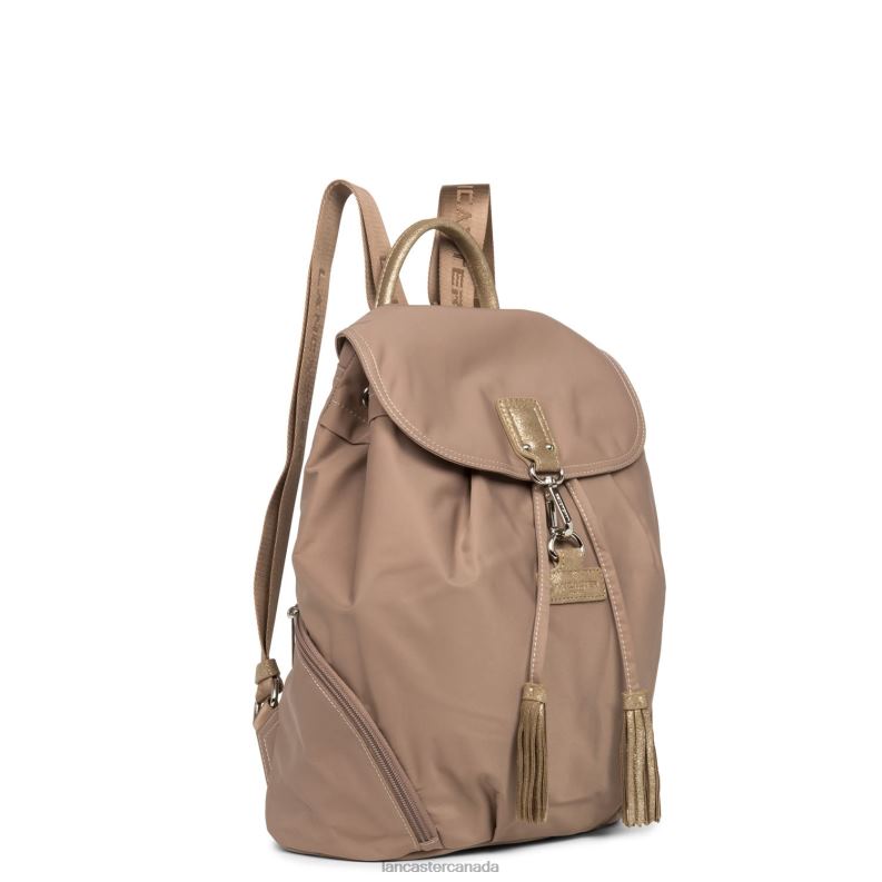 Women Backpack Basic Pompon 4J6H4585 Bag Nude-Champagne Lancaster Paris