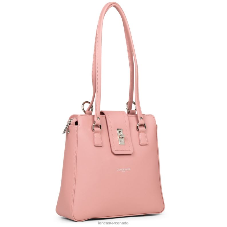 Women Backpack City Mae 4J6H4648 Bag Rose Cendre Lancaster Paris