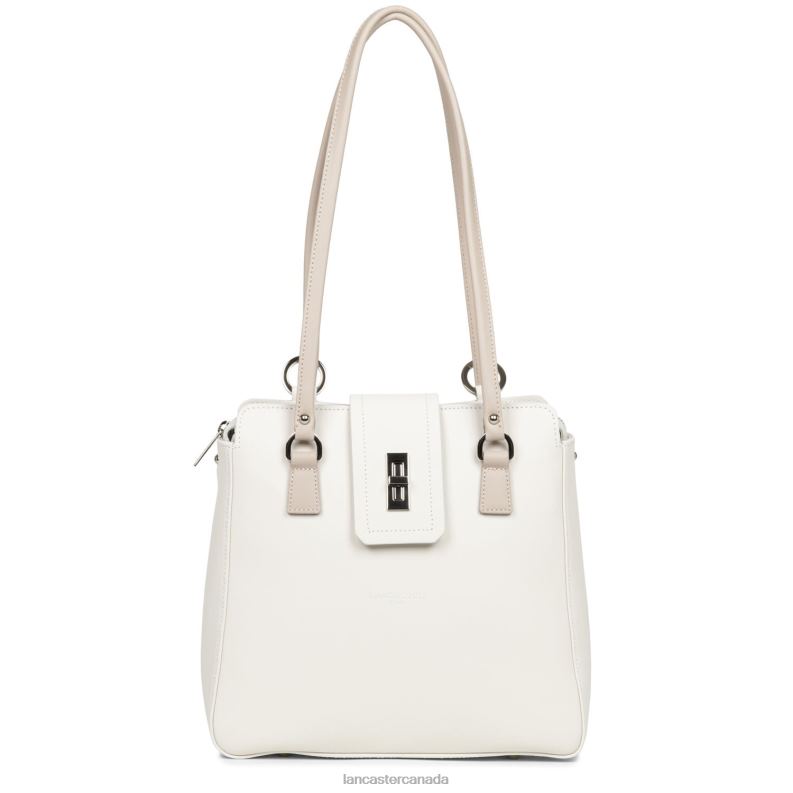 Women Backpack City Mae 4J6H4650 Bag Ecru-Galet Rose Lancaster Paris