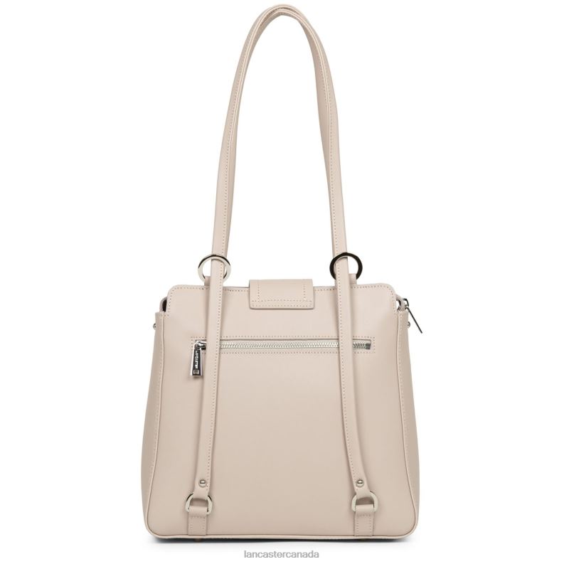 Women Backpack City Mae 4J6H4652 Bag Galet Rose Lancaster Paris
