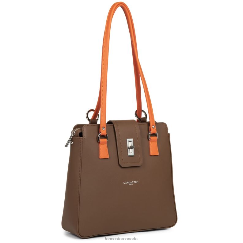 Women Backpack City Mae 4J6H4654 Bag Vison-Orange Lancaster Paris