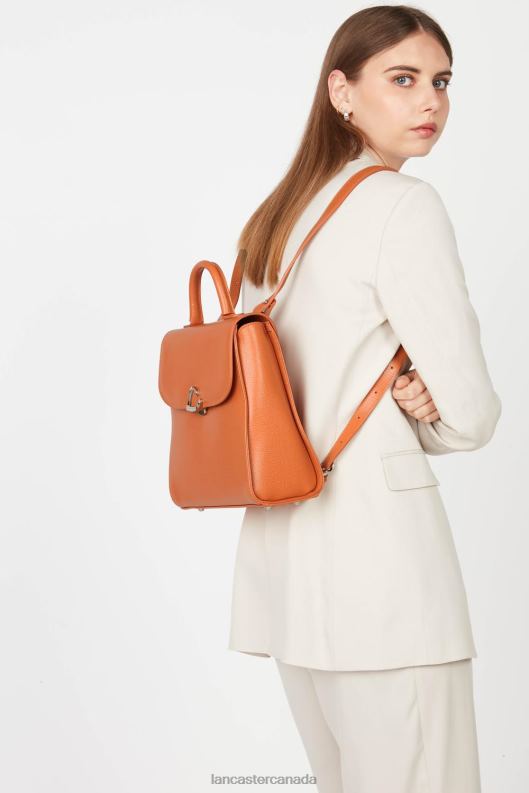 Women Backpack Lucertola 4J6H4625 Bag Orange Lancaster Paris