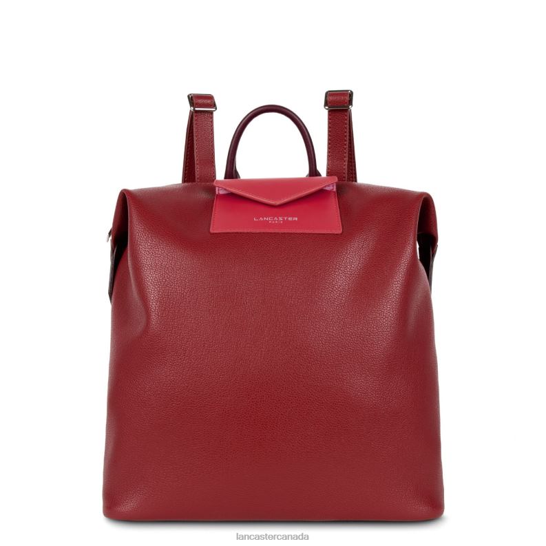 Women Backpack Maya 4J6H4635 Bag Carmin-Framboise-Pourpre Lancaster Paris
