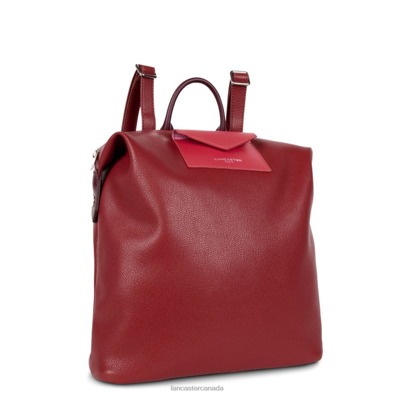Women Backpack Maya 4J6H4635 Bag Carmin-Framboise-Pourpre Lancaster Paris