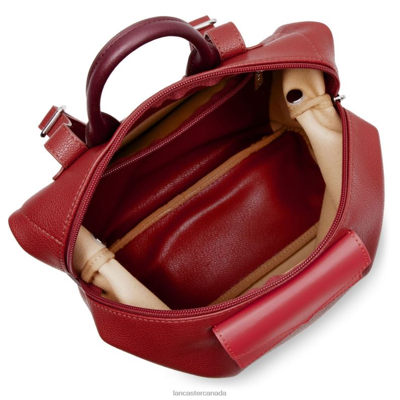 Women Backpack Maya 4J6H4635 Bag Carmin-Framboise-Pourpre Lancaster Paris