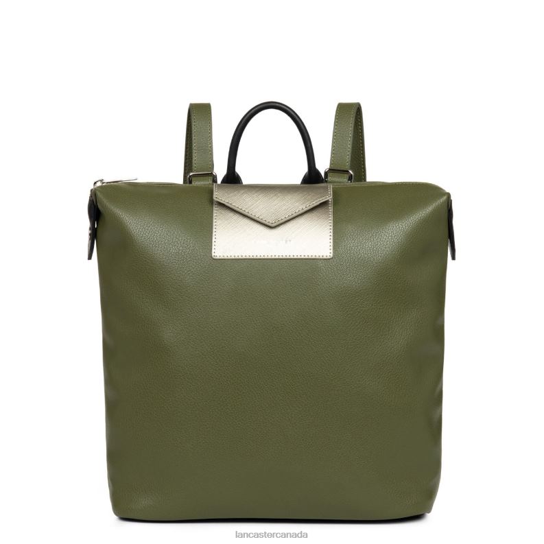 Women Backpack Maya 4J6H4640 Bag Vert Militaire-Fusil-Noir Lancaster Paris