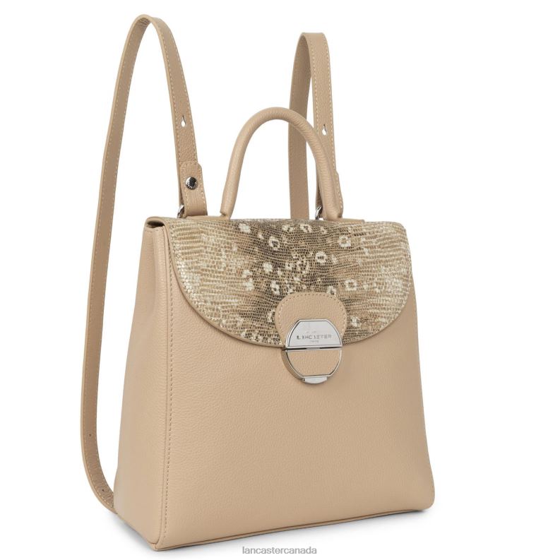 Women Backpack Pia 4J6H4563 Bag Nude Iguane Lancaster Paris