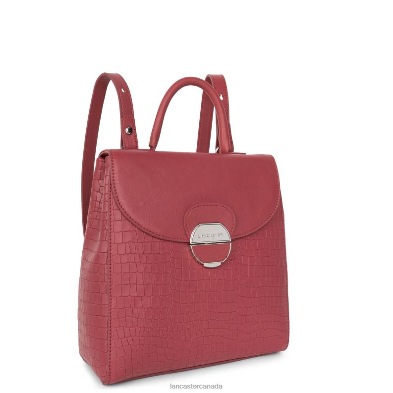 Women Backpack Pia 4J6H4564 Bag Framboise Croco Lancaster Paris