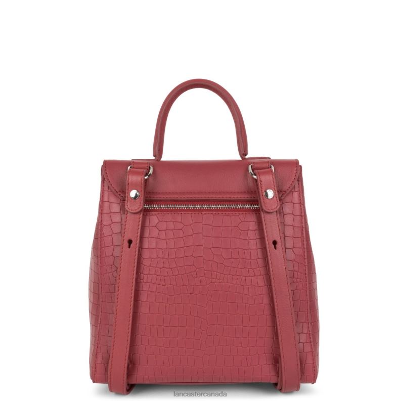 Women Backpack Pia 4J6H4564 Bag Framboise Croco Lancaster Paris