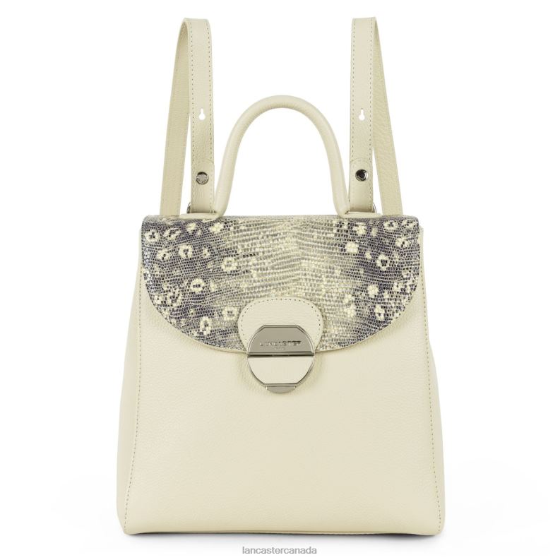 Women Backpack Pia 4J6H4565 Bag Beige Iguane Lancaster Paris
