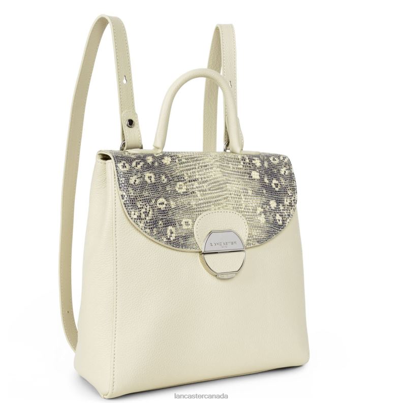 Women Backpack Pia 4J6H4565 Bag Beige Iguane Lancaster Paris