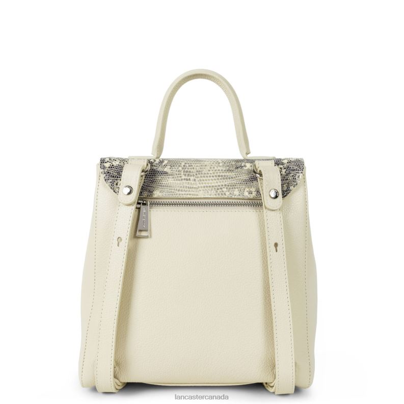 Women Backpack Pia 4J6H4565 Bag Beige Iguane Lancaster Paris