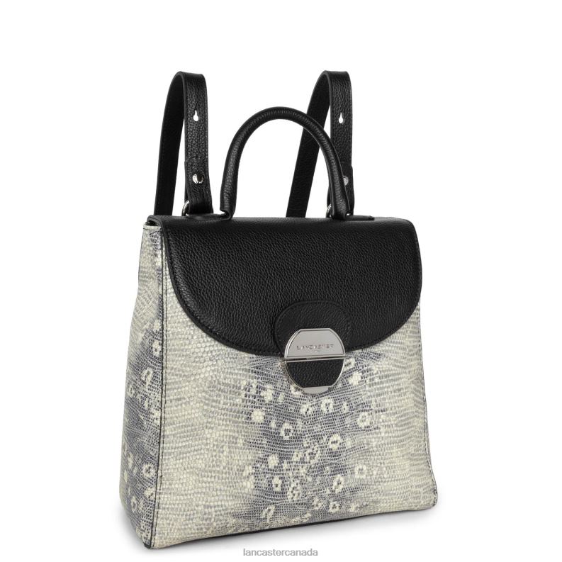 Women Backpack Pia 4J6H4568 Bag Noir Iguane Lancaster Paris