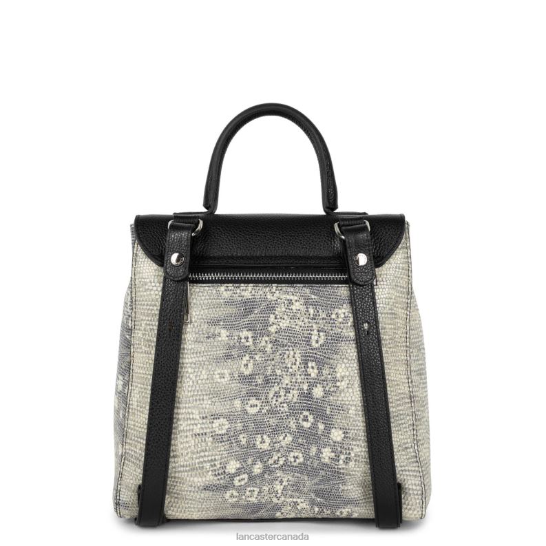 Women Backpack Pia 4J6H4568 Bag Noir Iguane Lancaster Paris
