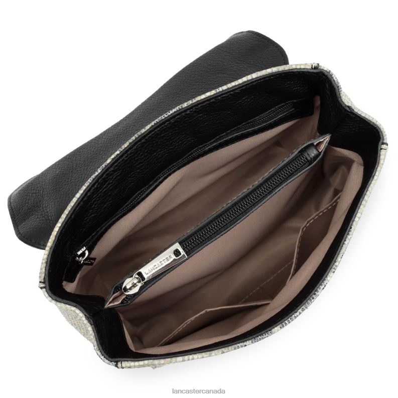 Women Backpack Pia 4J6H4568 Bag Noir Iguane Lancaster Paris