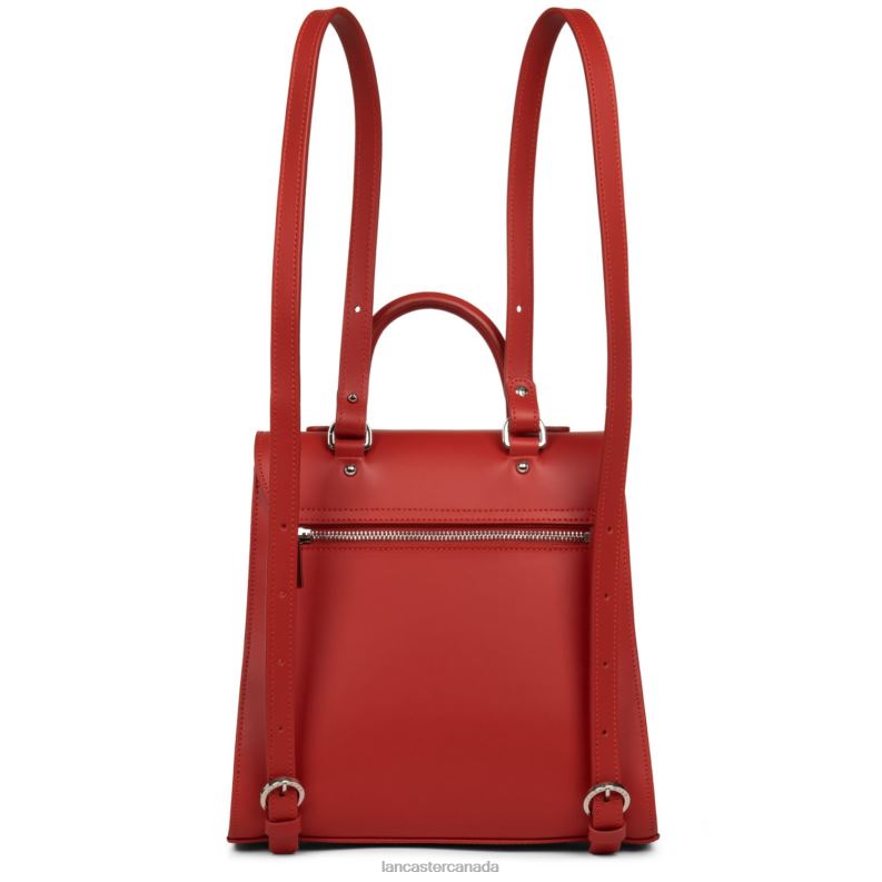Women Backpack Smooth Even 4J6H4656 Bag Rouge Lancaster Paris