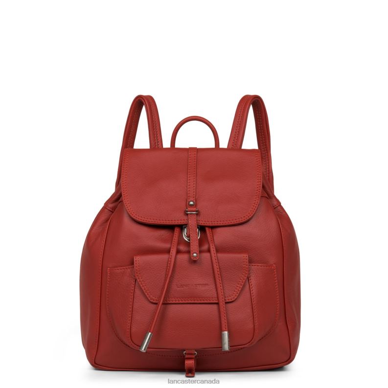 Women Backpack Soft Vintage Nova 4J6H4578 Bag Rouge Lancaster Paris