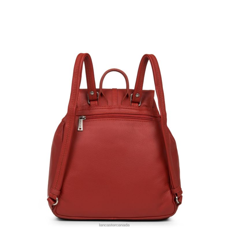 Women Backpack Soft Vintage Nova 4J6H4578 Bag Rouge Lancaster Paris