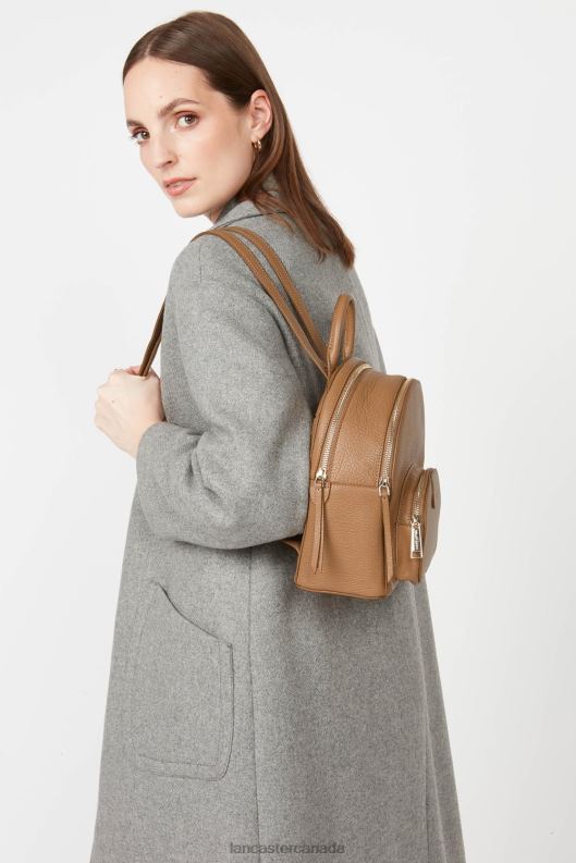 Women Small Backpack Dune 4J6H4606 Bag Camel Lancaster Paris