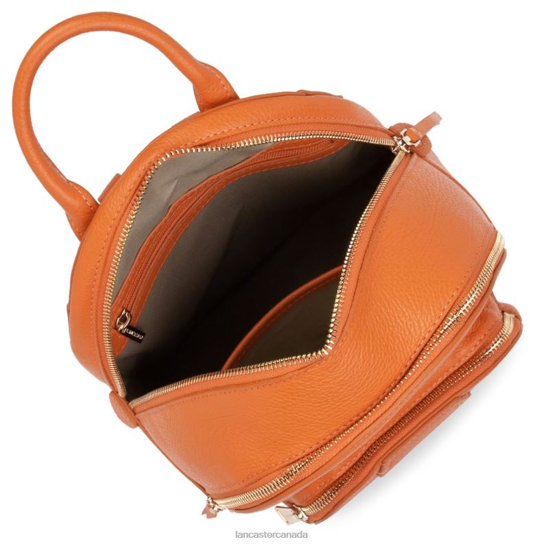 Women Small Backpack Dune 4J6H4613 Bag Orange Lancaster Paris