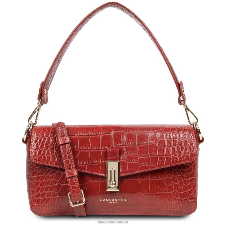 Women Baguette Bag Exotic Croco Cn 4J6H4410 Bag Rouge Lancaster Paris