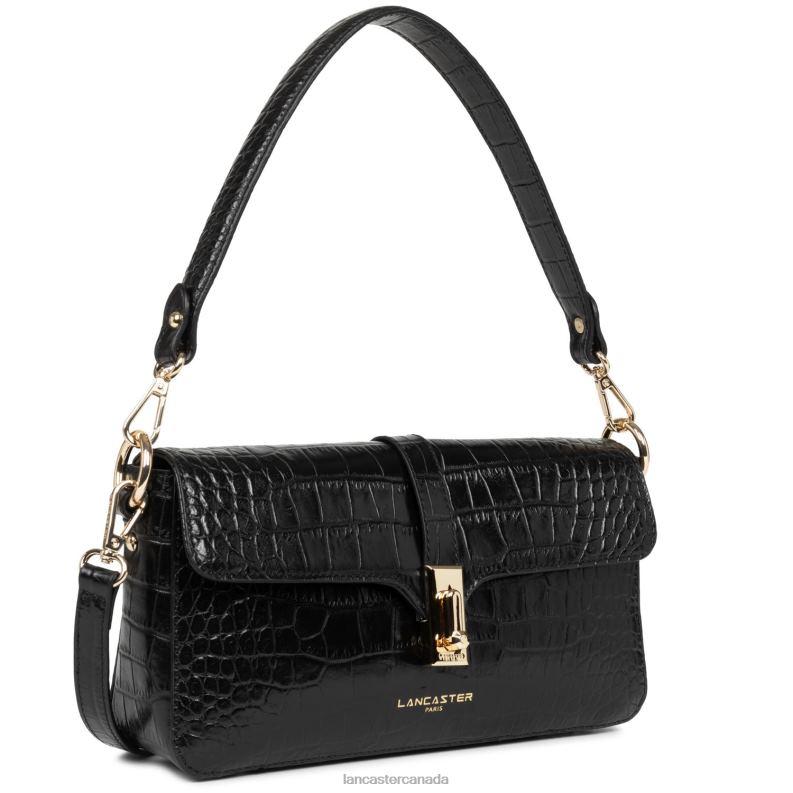 Women Baguette Bag Exotic Croco Cn 4J6H4411 Bag Noir Lancaster Paris