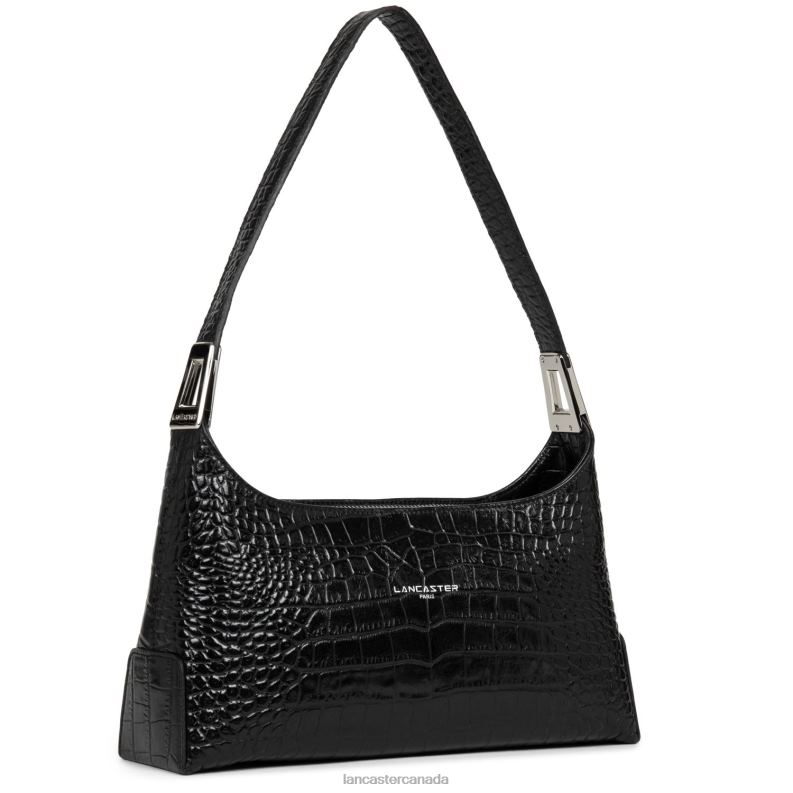 Women Baguette Bag Exotic Lezard & Croco Fr 4J6H448 Bag Noir Lancaster Paris