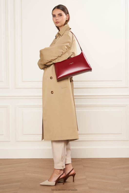 Women Large Baguette Bag Suave Ace 4J6H1278 Bag Carmin Lancaster Paris