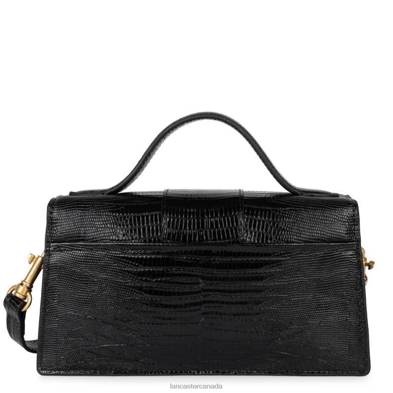 Women M Baguette Bag Exotic Ily 4J6H1285 Bag Noir-Lezard Lancaster Paris