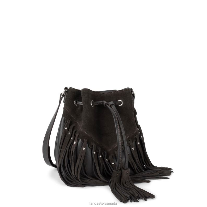 Women Bucket Bag Country Fringe 4J6H4542 Bag Marron Lancaster Paris