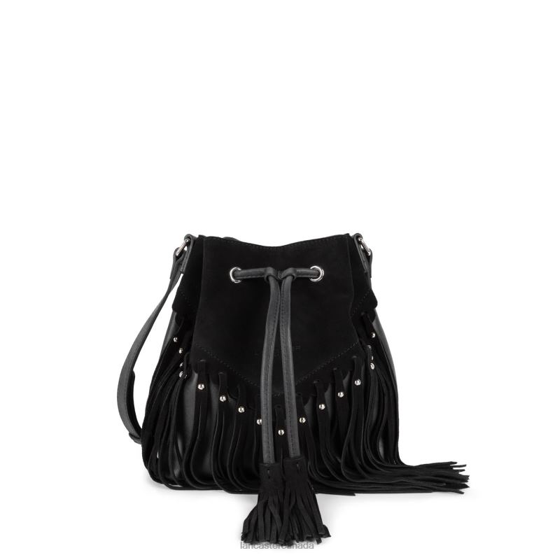 Women Bucket Bag Country Fringe 4J6H4545 Bag Noir Lancaster Paris