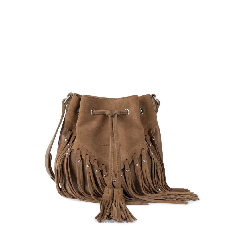 Women Bucket Bag Country Fringe 4J6H4546 Bag Vison Lancaster Paris