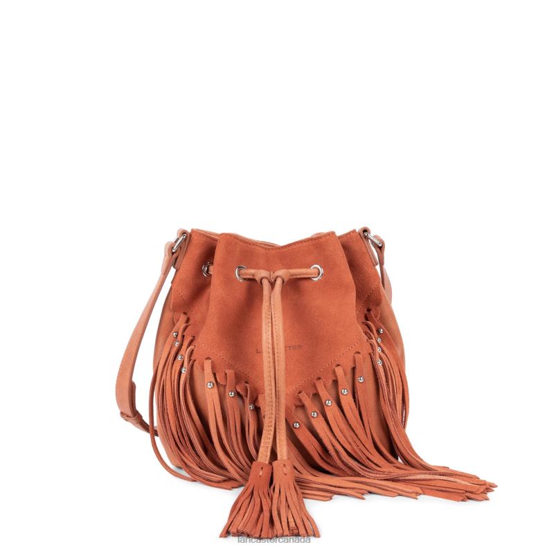 Women Bucket Bag Country Fringe 4J6H4547 Bag Terracotta Lancaster Paris