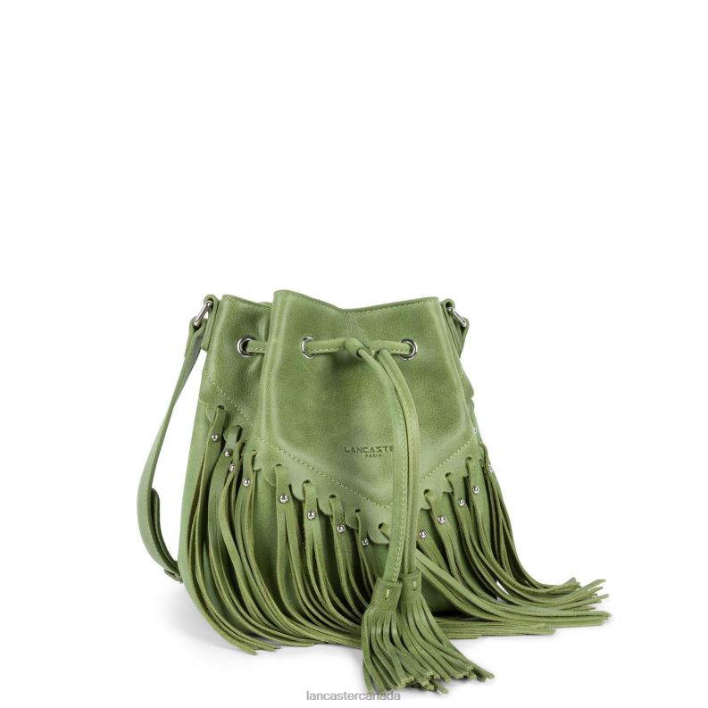 Women Bucket Bag Country Fringe 4J6H4548 Bag Vert Lancaster Paris
