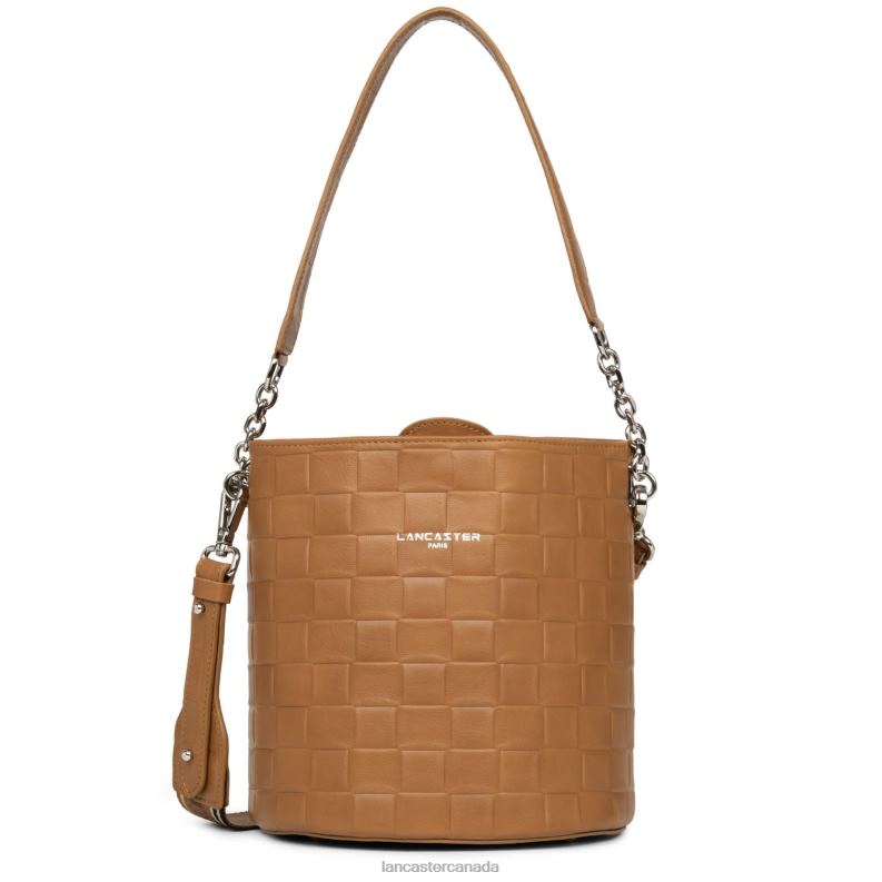 Women Bucket Bag Gaufre 4J6H4401 Bag Camel Lancaster Paris