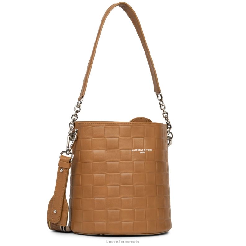 Women Bucket Bag Gaufre 4J6H4401 Bag Camel Lancaster Paris