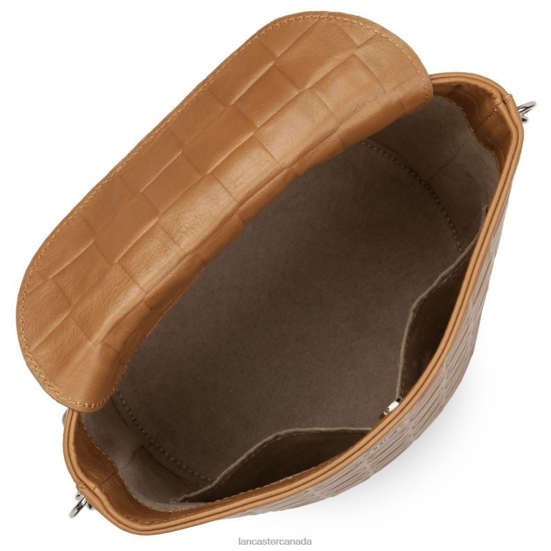Women Bucket Bag Gaufre 4J6H4401 Bag Camel Lancaster Paris