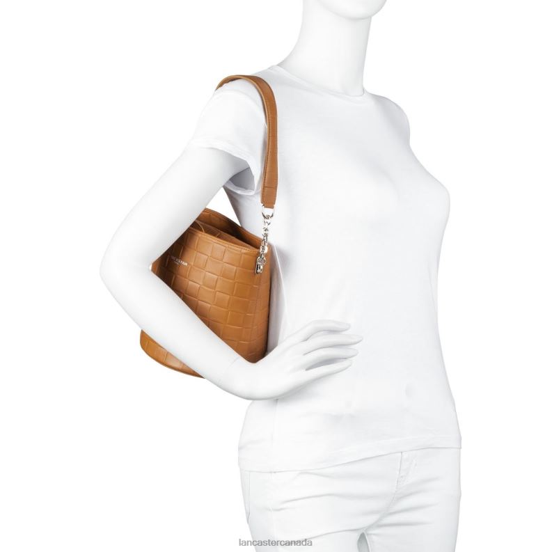 Women Bucket Bag Gaufre 4J6H4401 Bag Camel Lancaster Paris