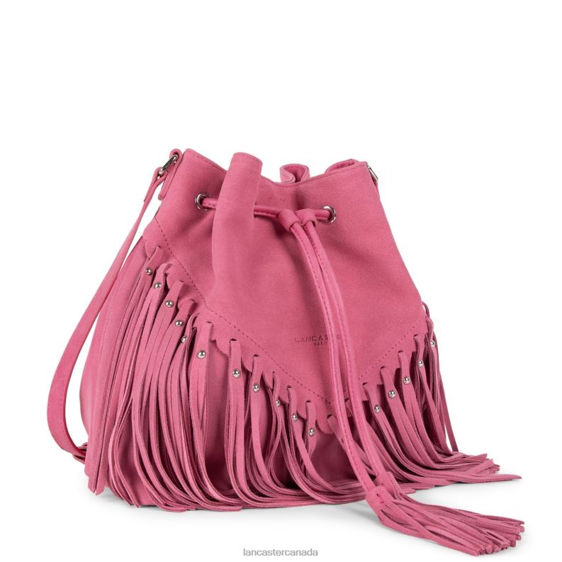 Women Bucket Bag Santa Fe Fringe 4J6H3701 Bag Fuxia Lancaster Paris