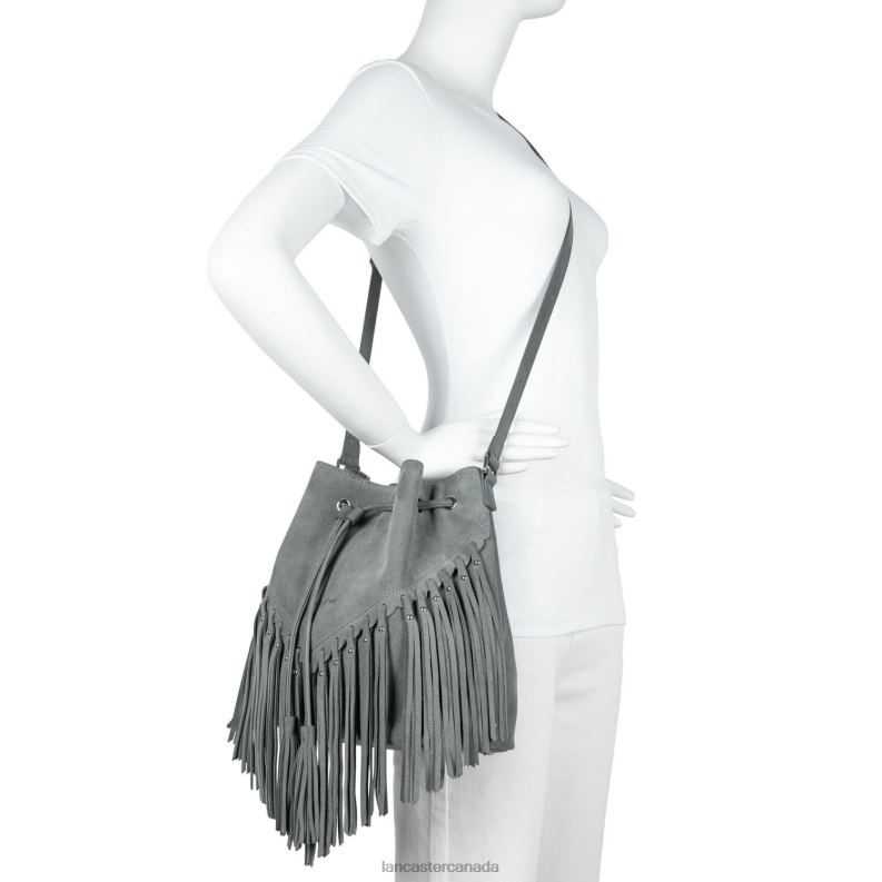 Women Bucket Bag Santa Fe Fringe 4J6H3701 Bag Fuxia Lancaster Paris