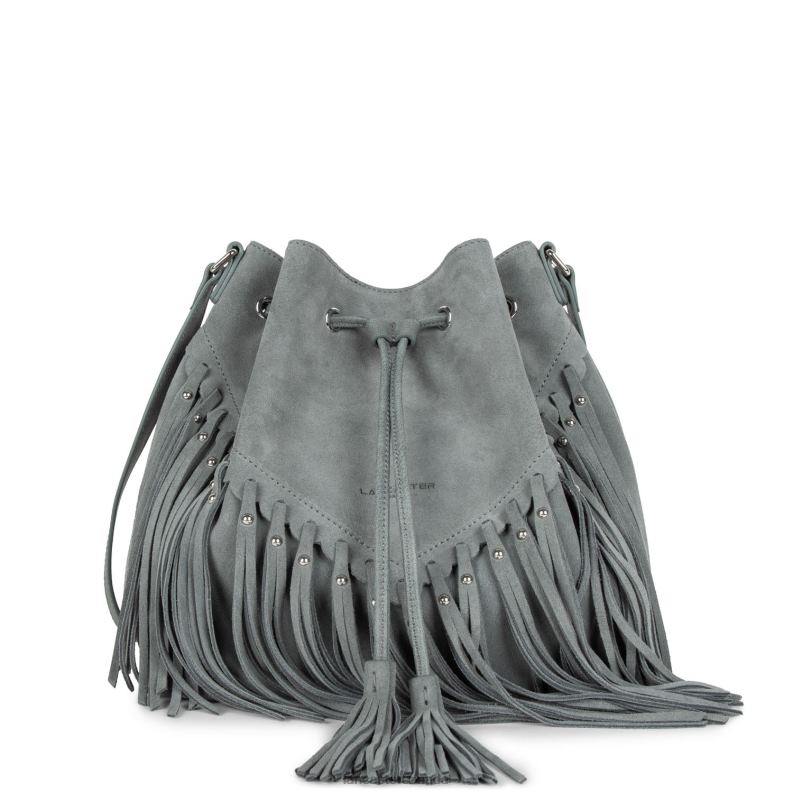 Women Bucket Bag Santa Fe Fringe 4J6H3702 Bag Gris Lancaster Paris