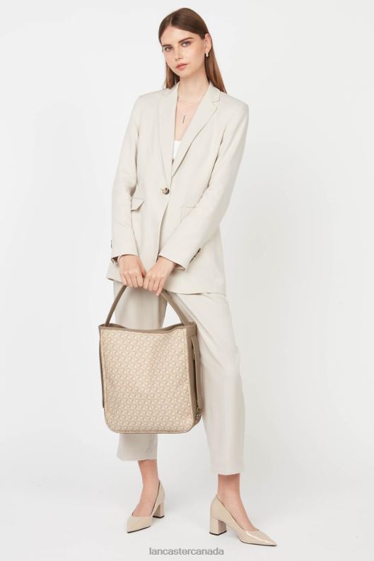 Women Large Bucket Bag Ikon 4J6H4551 Bag Beige Lancaster Paris
