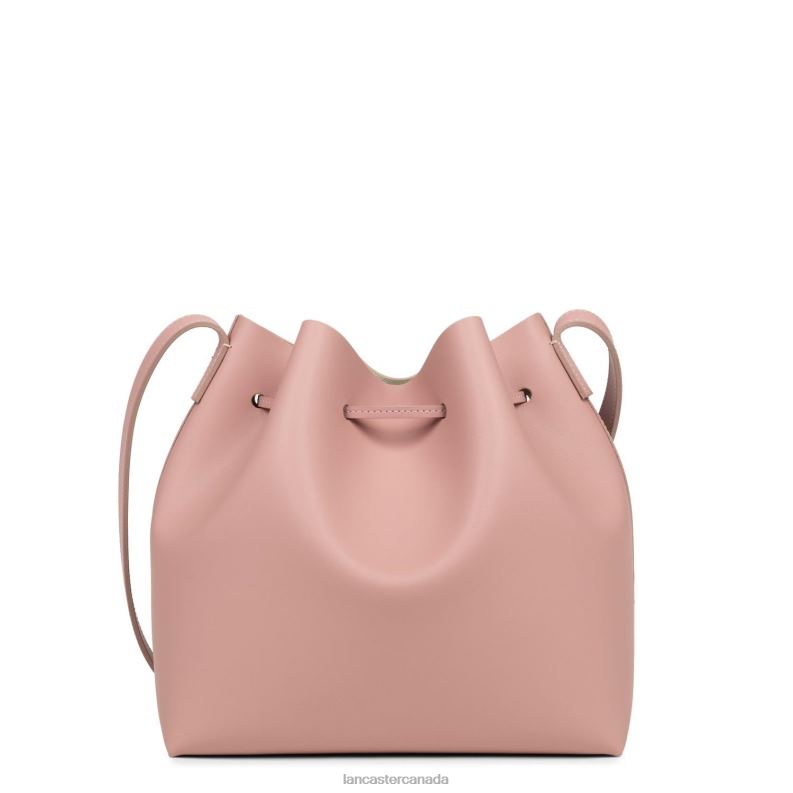 Women Large Bucket Bag Pur & Element City 4J6H3847 Bag Rose Antic-In-Champagne Lancaster Paris