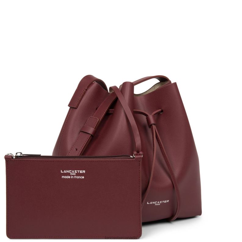 Women Large Bucket Bag Pur & Element City 4J6H3848 Bag Bordeaux-In-Champagne Lancaster Paris