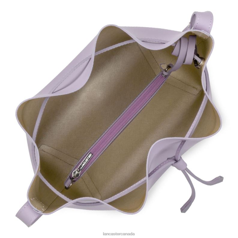Women Large Bucket Bag Pur & Element City 4J6H3852 Bag Lilas-In-Champagne Lancaster Paris