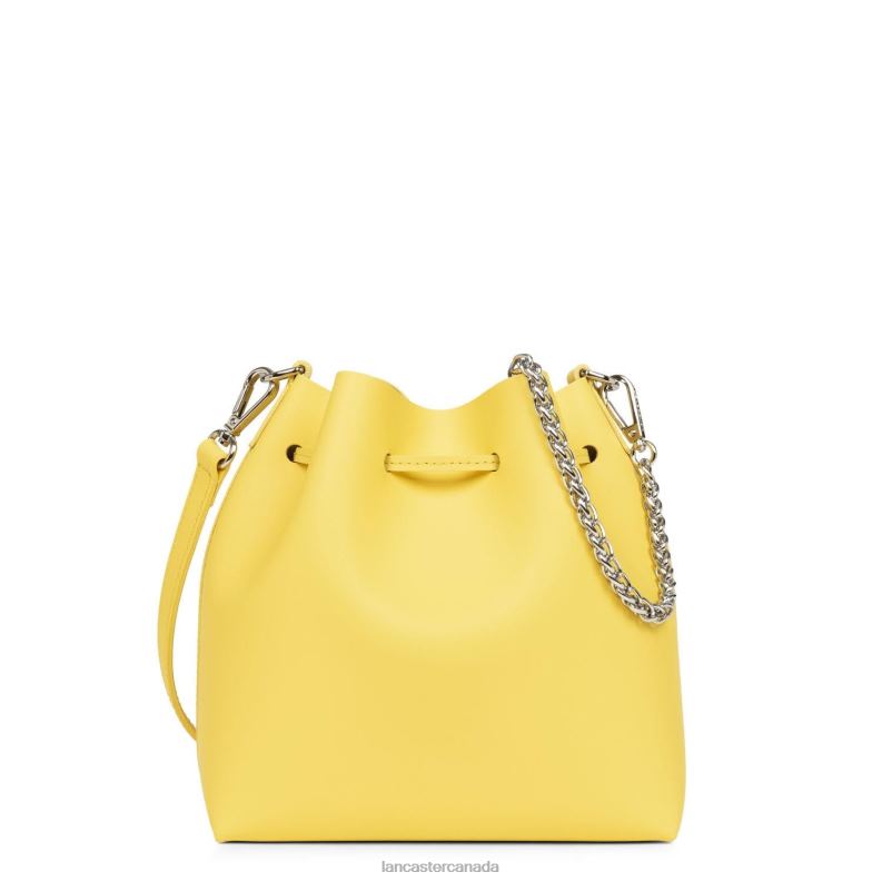 Women Small Bucket Bag Pur & Element City 4J6H520 Bag Poussin-In-Champagne Lancaster Paris